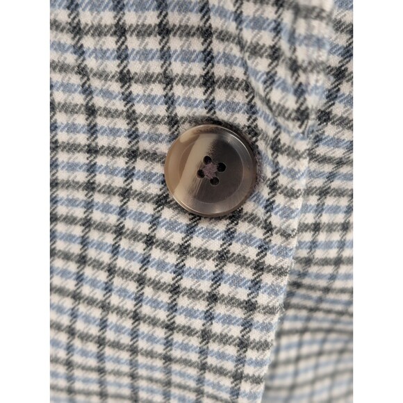 A New Day Oversized Blue Cream Brown Checkered Size Large Button Blazer Jacket - Picture 2 of 8